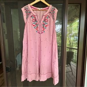 Boden EUC pink embroidered dress 14L